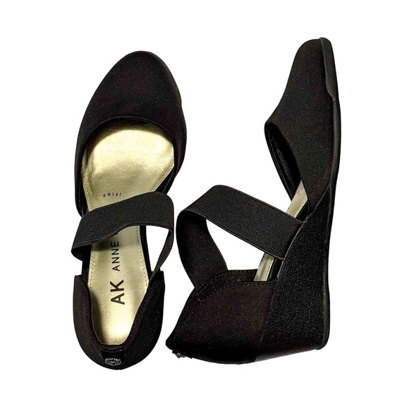 Anne Klein Tory Wedge Slip-On Black iFlex Comfort Women’s Size 6M NWOB - Picture 1 of 14
